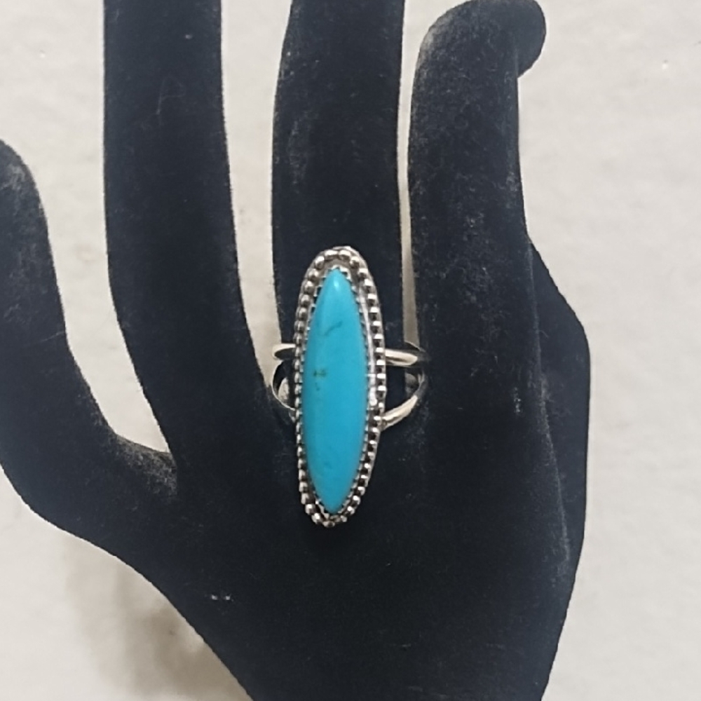 Turquoise and Silver Women's Ring